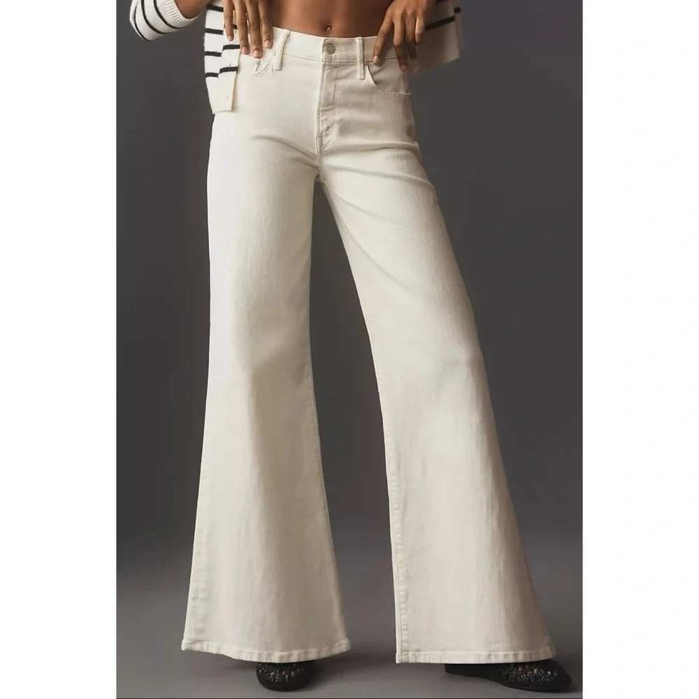MOTHER The Twister Skimp Women 28 Cream Puffs Wide Leg Jeans NWT Boho